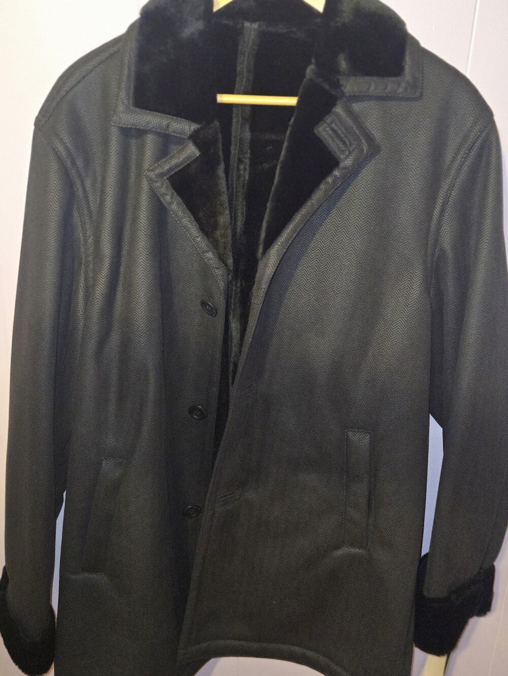 Stacy Adams Mens Black Heavy Dress Coat M NWT
